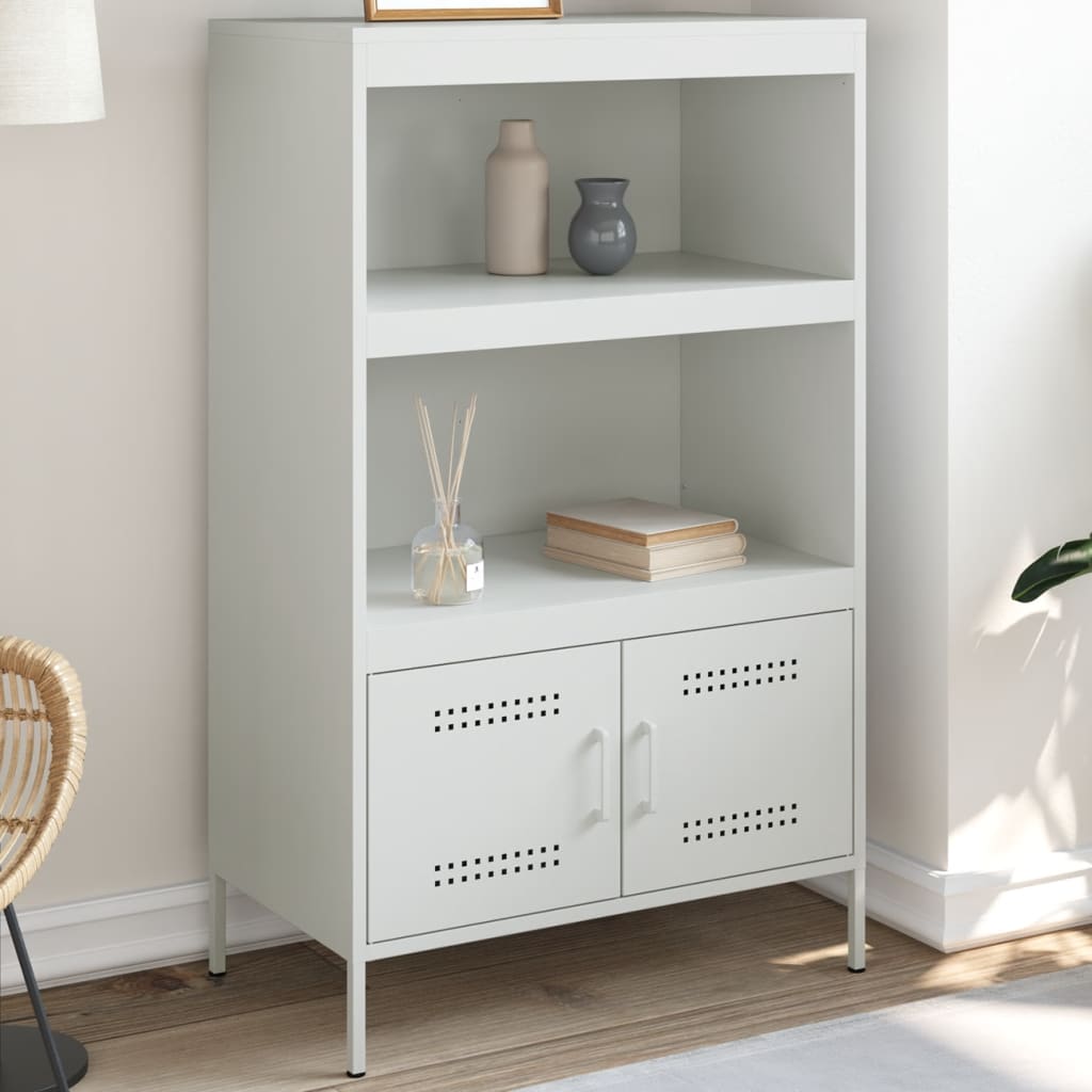 White high sideboard 68x39x113 cm steel