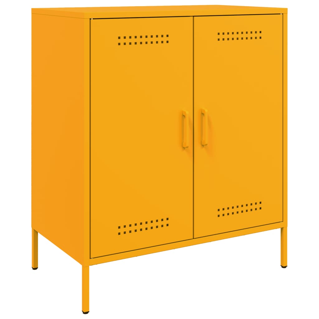 Buffet jaune moutarde 68x39x79 cm acier