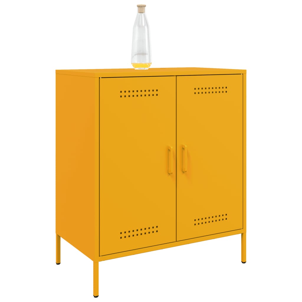 Buffet jaune moutarde 68x39x79 cm acier