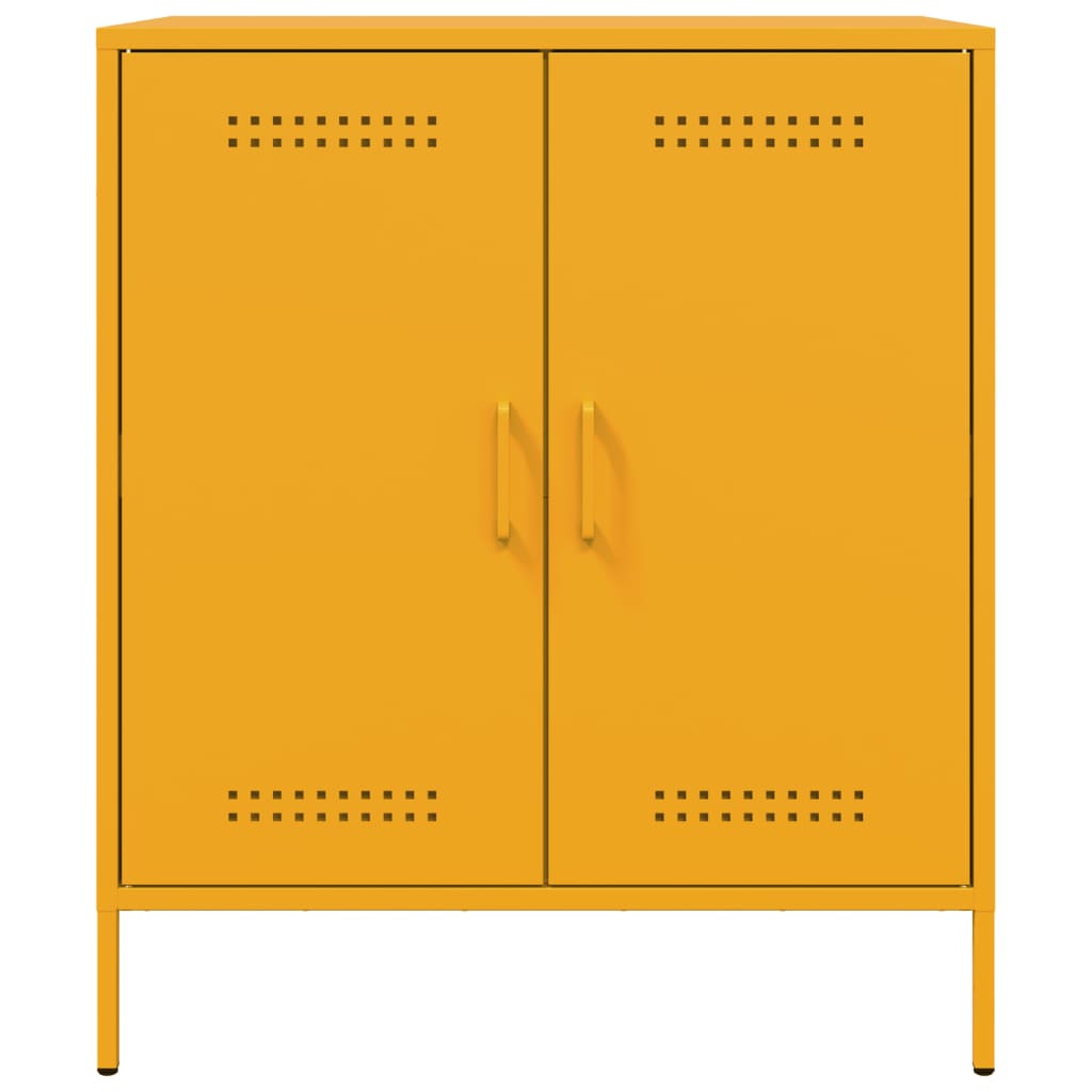 Buffet jaune moutarde 68x39x79 cm acier