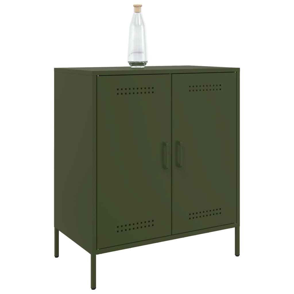 Olive green sideboard 68x39x79 cm steel