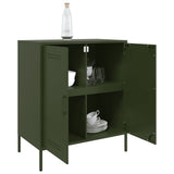 Olive green sideboard 68x39x79 cm steel