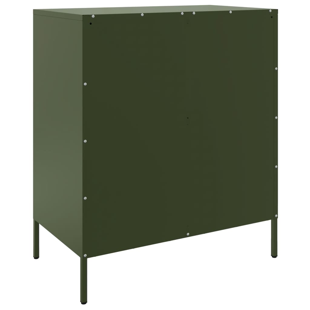 Olive green sideboard 68x39x79 cm steel