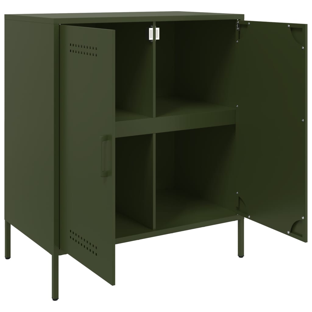 Buffet vert olive 68x39x79 cm acier