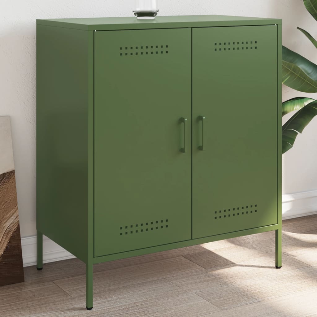 Buffet vert olive 68x39x79 cm acier