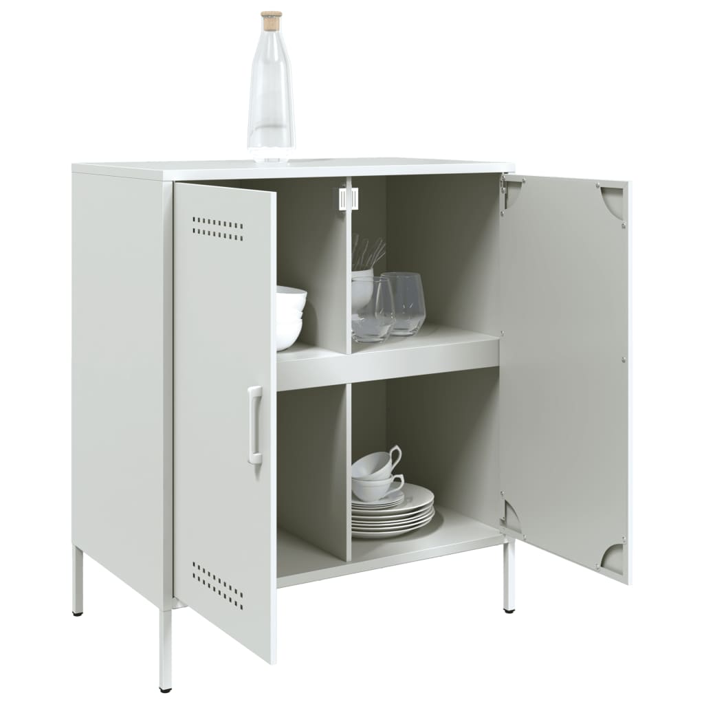 Buffet blanc 68x39x79 cm acier