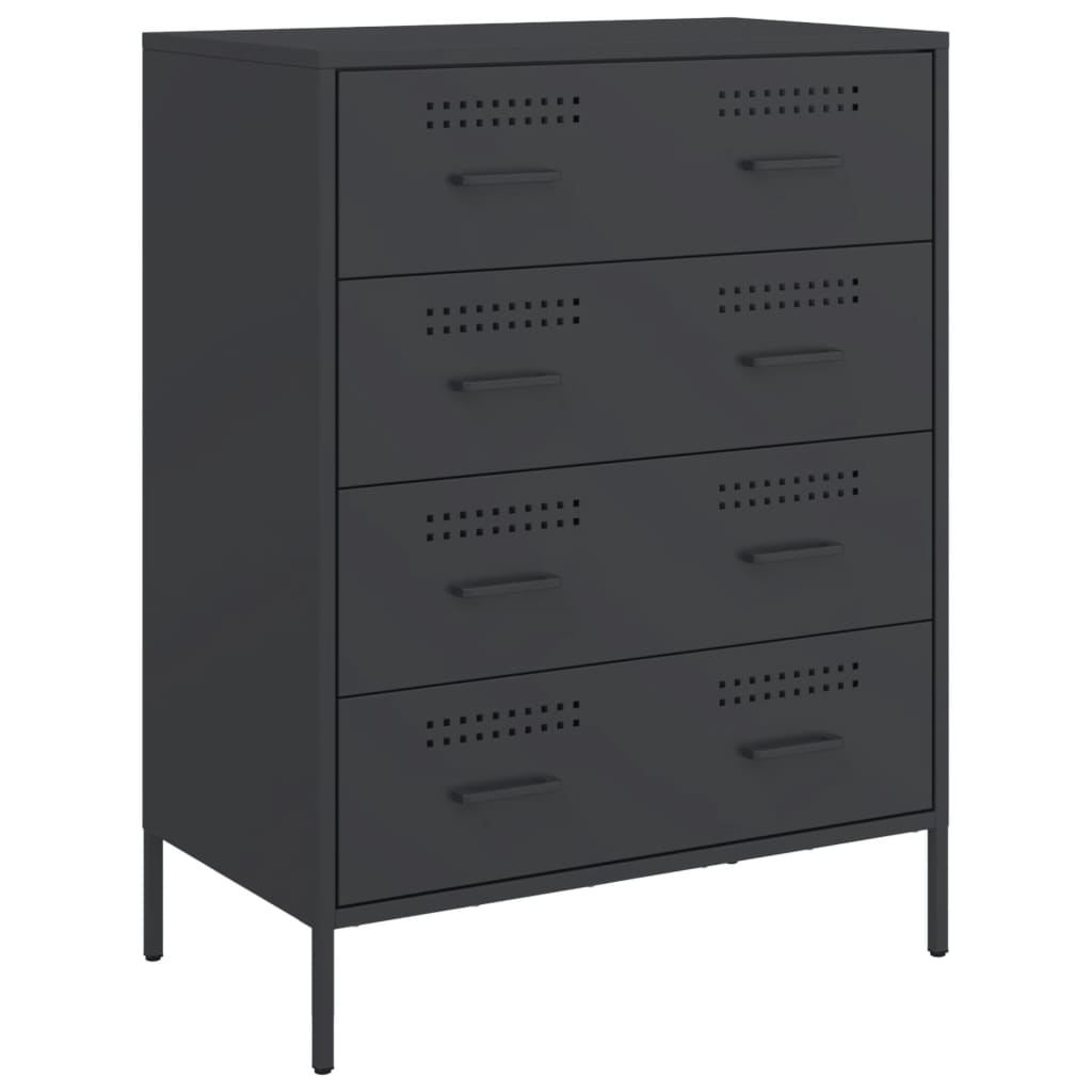 Schwarzes Sideboard 68x39x89 cm aus Stahl