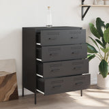 Schwarzes Sideboard 68x39x89 cm aus Stahl