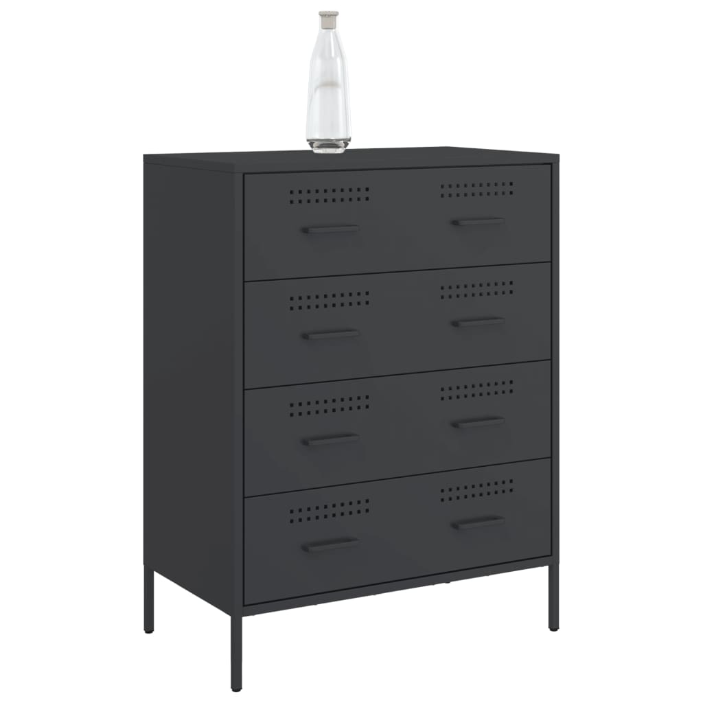 Schwarzes Sideboard 68x39x89 cm aus Stahl