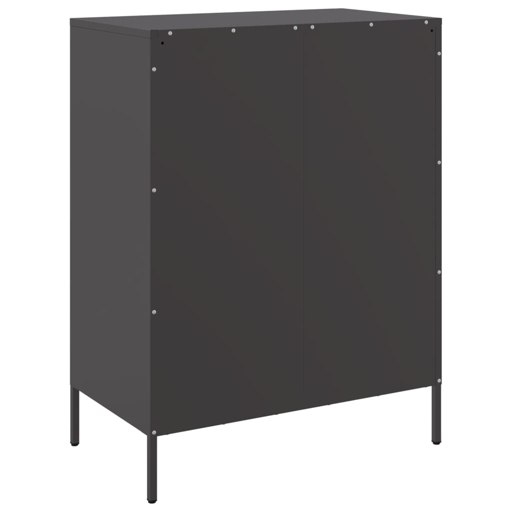 Buffet noir 68x39x89 cm acier