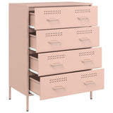 Buffet rose 68x39x89 cm acier