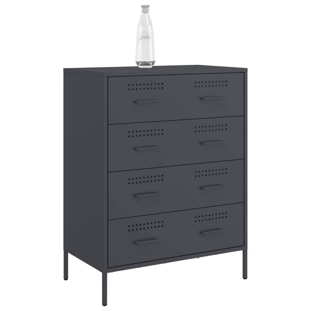 Buffet anthracite 68x39x89 cm acier