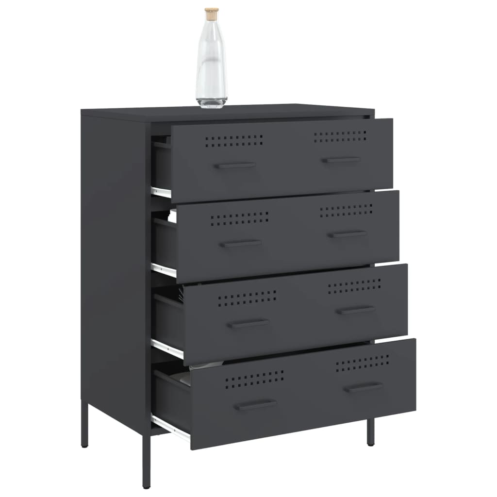 Buffet anthracite 68x39x89 cm acier