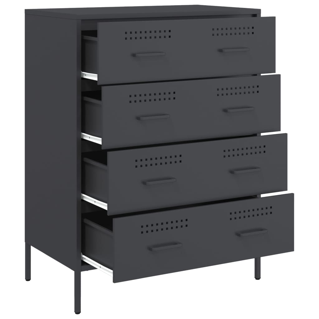 Buffet anthracite 68x39x89 cm acier