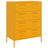 Buffet jaune moutarde 68x39x89 cm acier