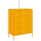 Buffet jaune moutarde 68x39x89 cm acier