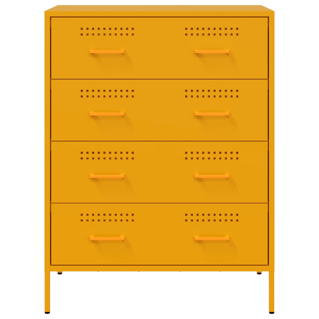 Buffet jaune moutarde 68x39x89 cm acier