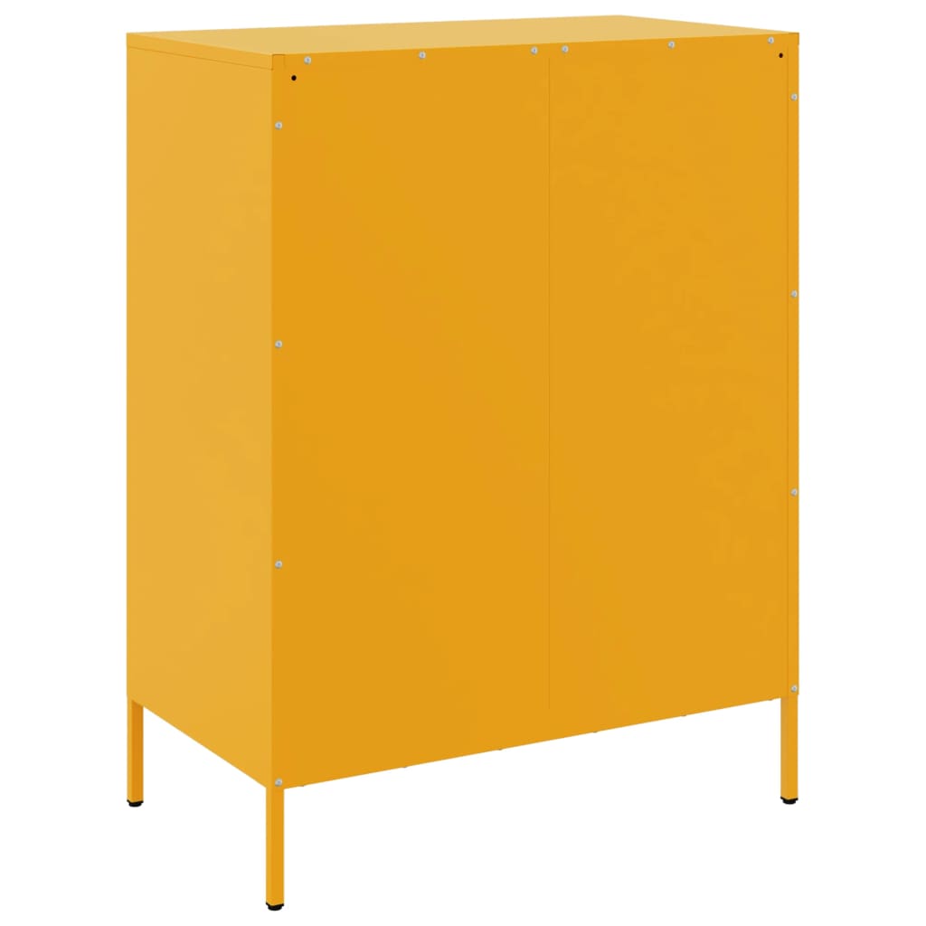 Buffet jaune moutarde 68x39x89 cm acier