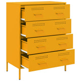 Buffet jaune moutarde 68x39x89 cm acier