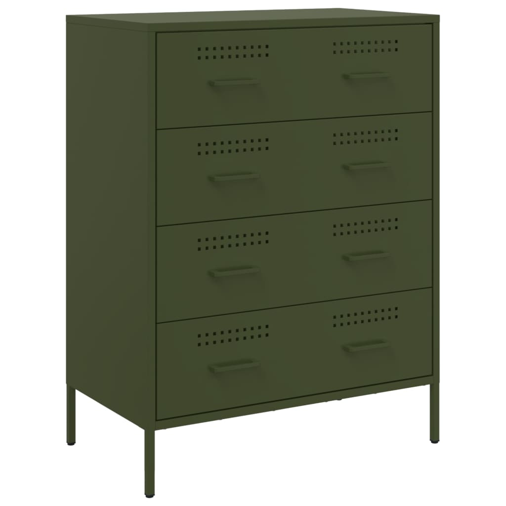 Buffet vert olive 68x39x89 cm acier