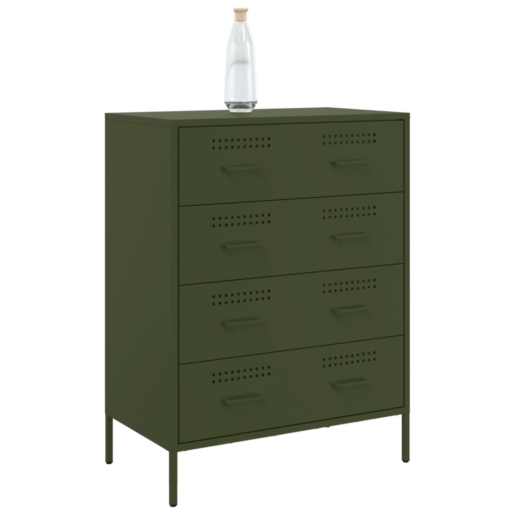 Buffet vert olive 68x39x89 cm acier