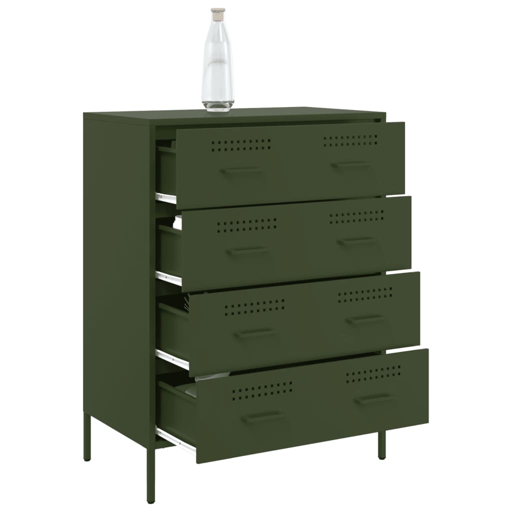 Buffet vert olive 68x39x89 cm acier