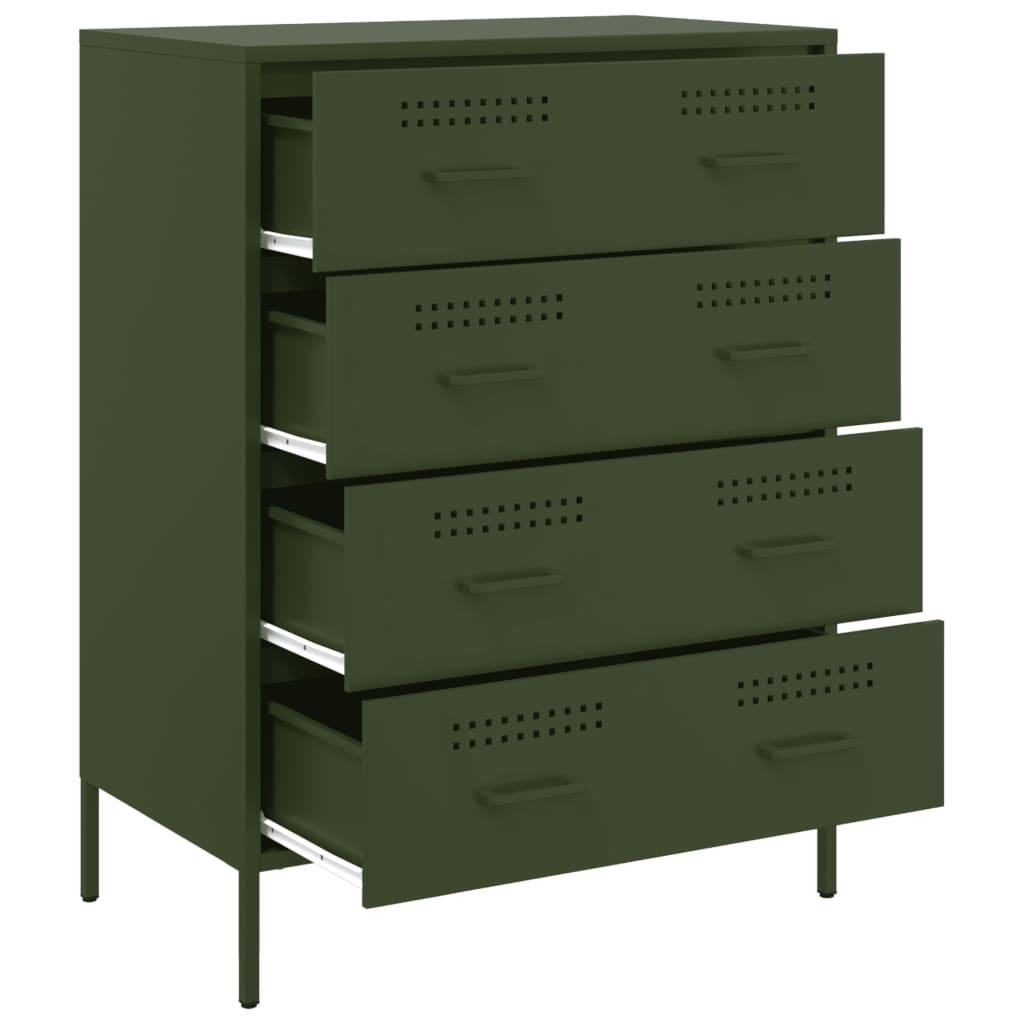 Buffet vert olive 68x39x89 cm acier