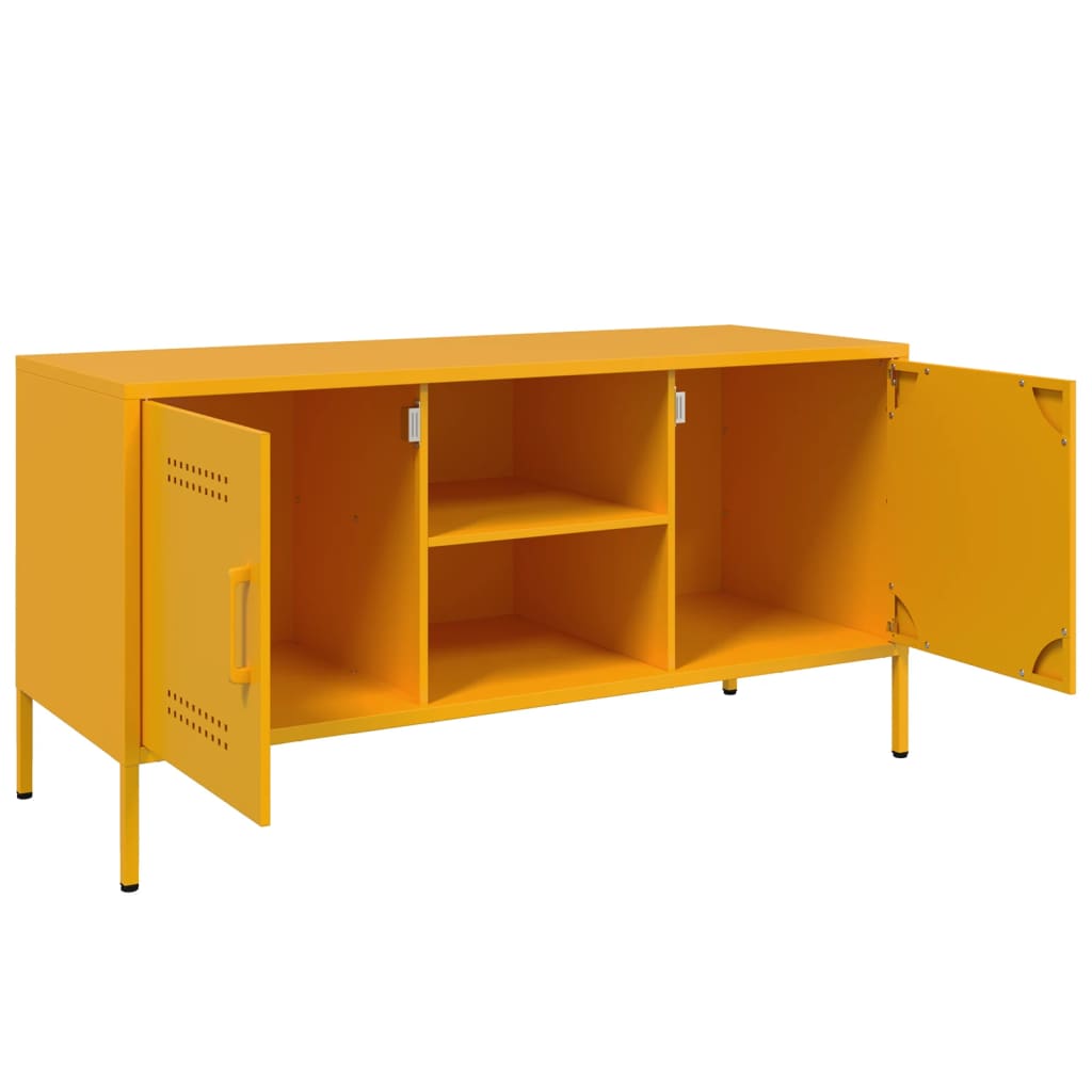 Meuble TV jaune moutarde 100,5x39x50,5 cm acier