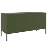 Meuble TV vert olive 100,5x39x50,5 cm acier