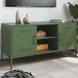 Meuble TV vert olive 100,5x39x50,5 cm acier