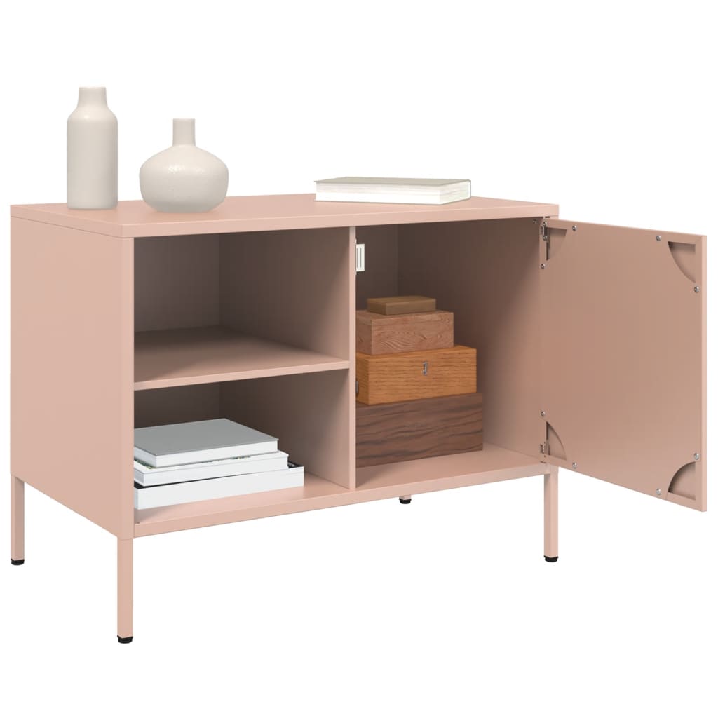 Meuble TV rose 68x39x50,5 cm acier