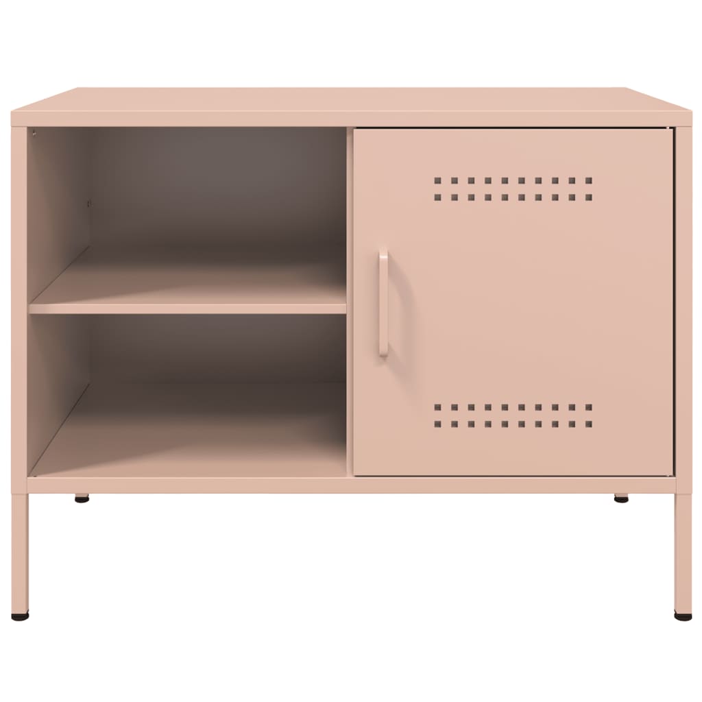 Meuble TV rose 68x39x50,5 cm acier