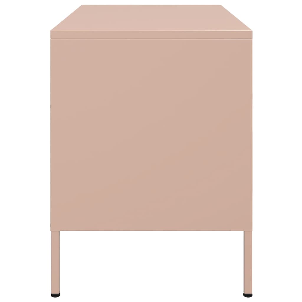 Meuble TV rose 68x39x50,5 cm acier