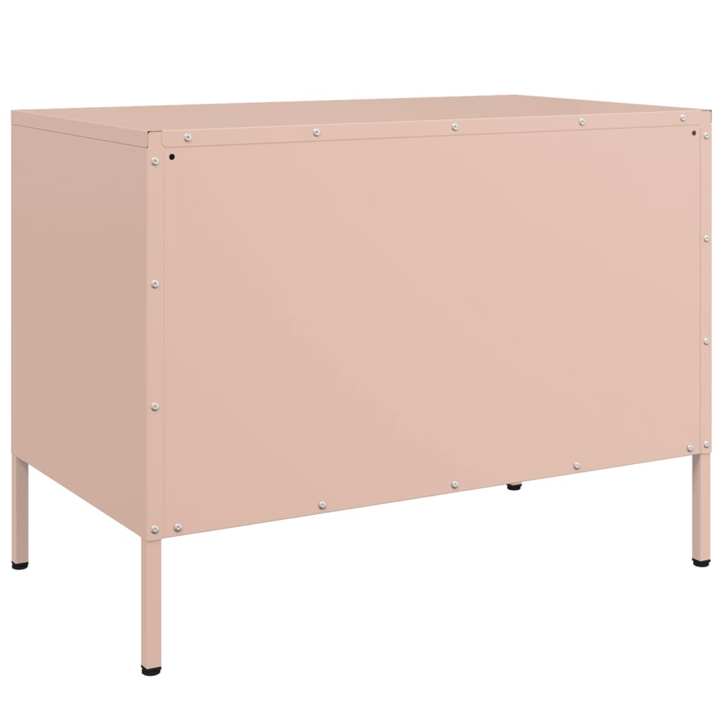 Meuble TV rose 68x39x50,5 cm acier