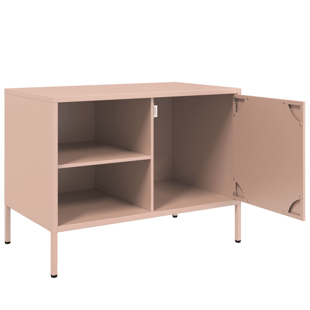 Meuble TV rose 68x39x50,5 cm acier