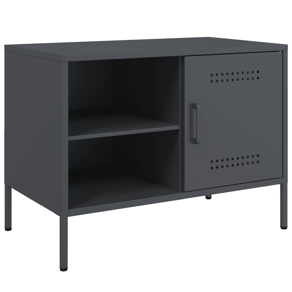 Meuble TV anthracite 68x39x50,5 cm acier