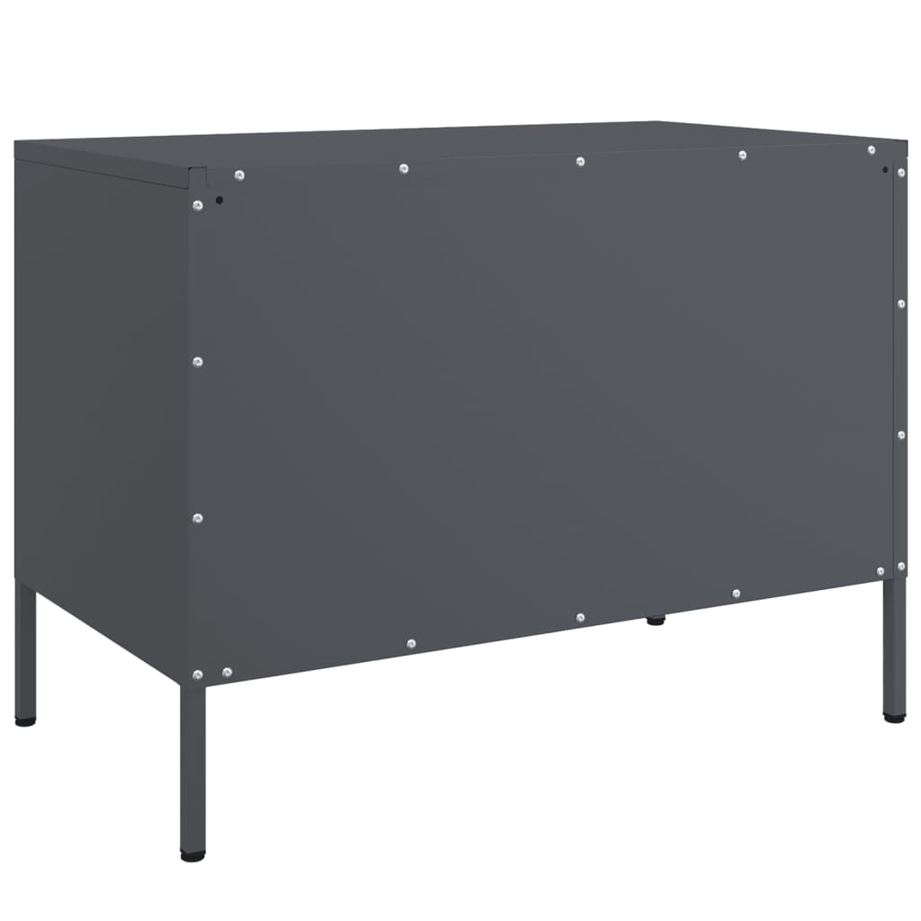 Meuble TV anthracite 68x39x50,5 cm acier