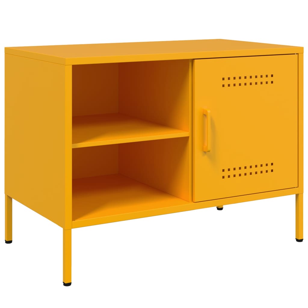 Meuble TV jaune moutarde 68x39x50,5 cm acier