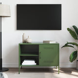 Meuble TV vert olive 68x39x50,5 cm acier