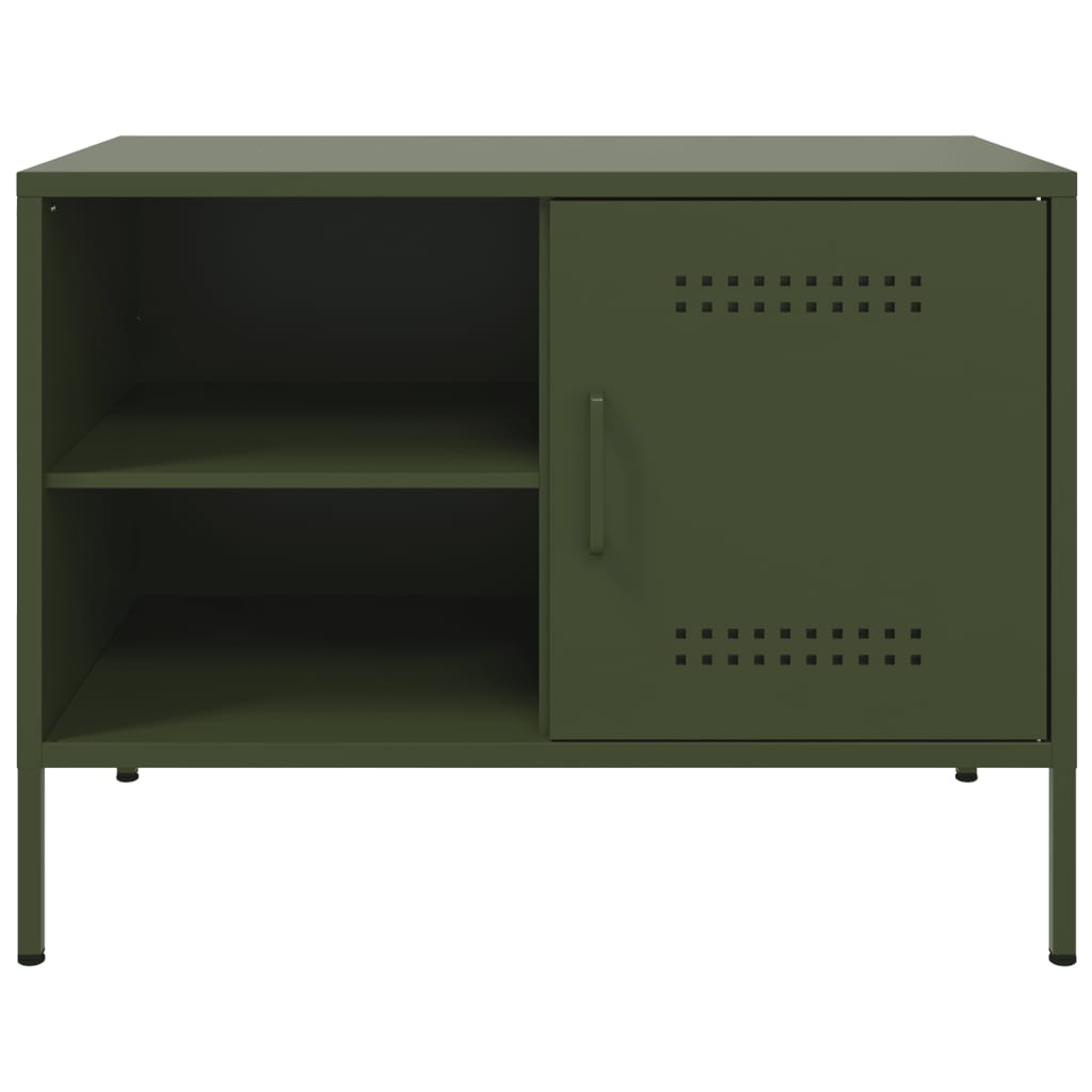 Meuble TV vert olive 68x39x50,5 cm acier