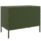 Meuble TV vert olive 68x39x50,5 cm acier