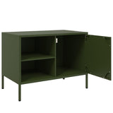 Meuble TV vert olive 68x39x50,5 cm acier