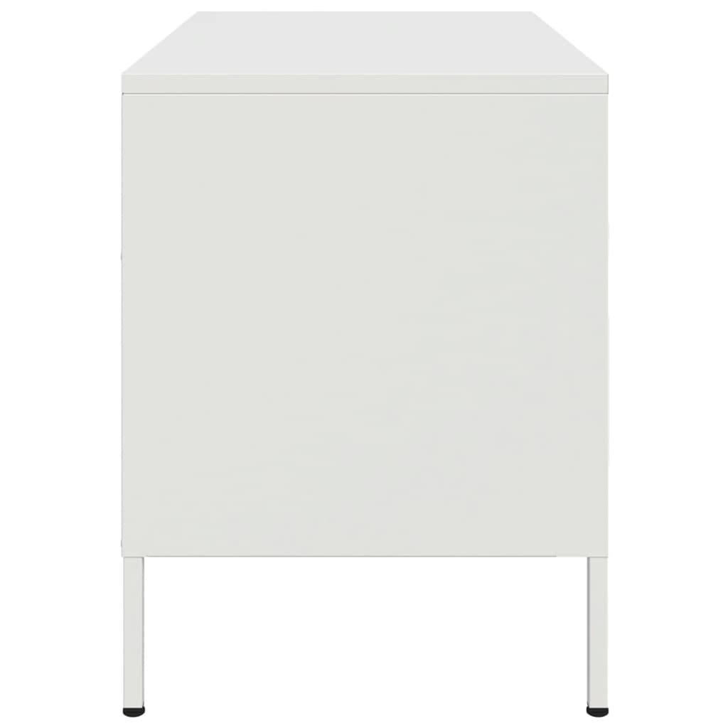 Meuble TV blanc 68x39x50,5 cm acier