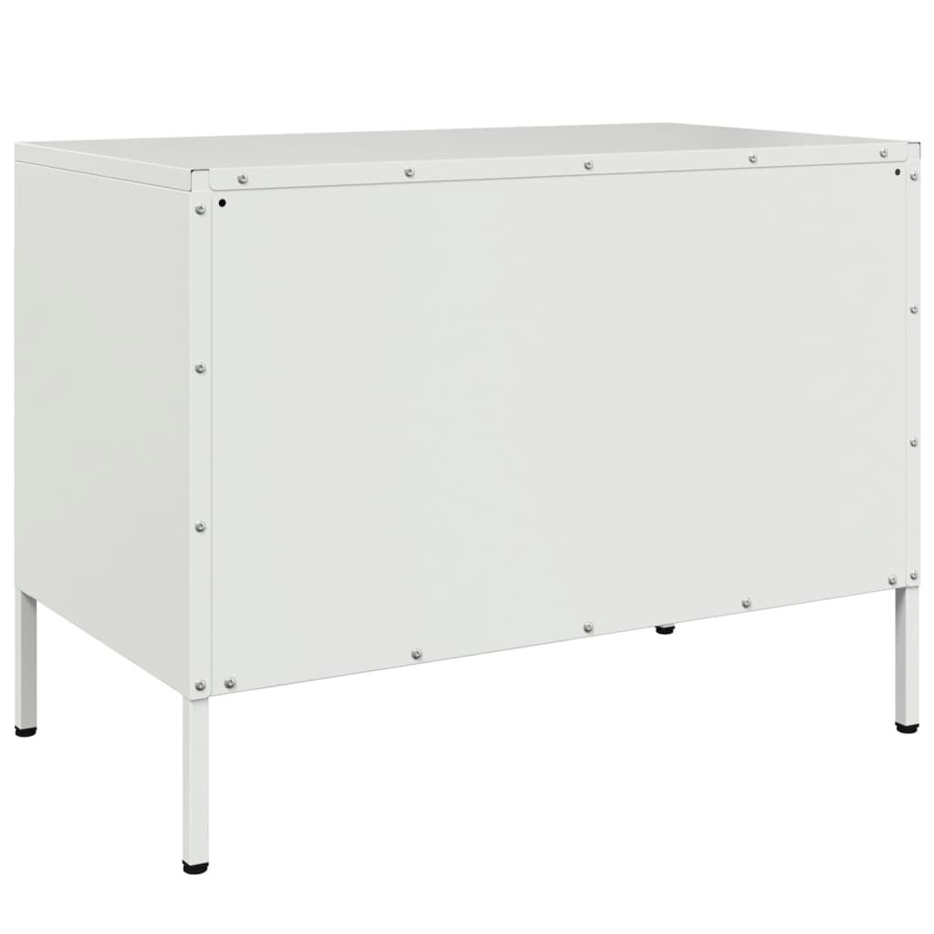 Meuble TV blanc 68x39x50,5 cm acier