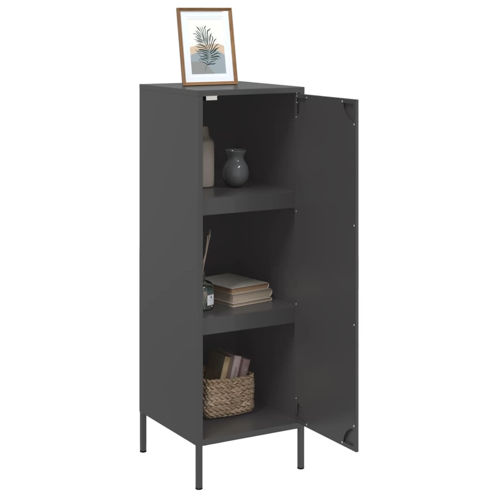 Buffet haut noir 36x39x113 cm acier