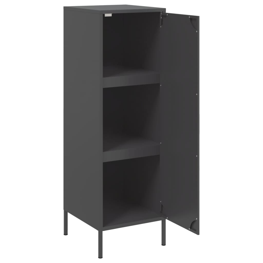 Buffet haut noir 36x39x113 cm acier