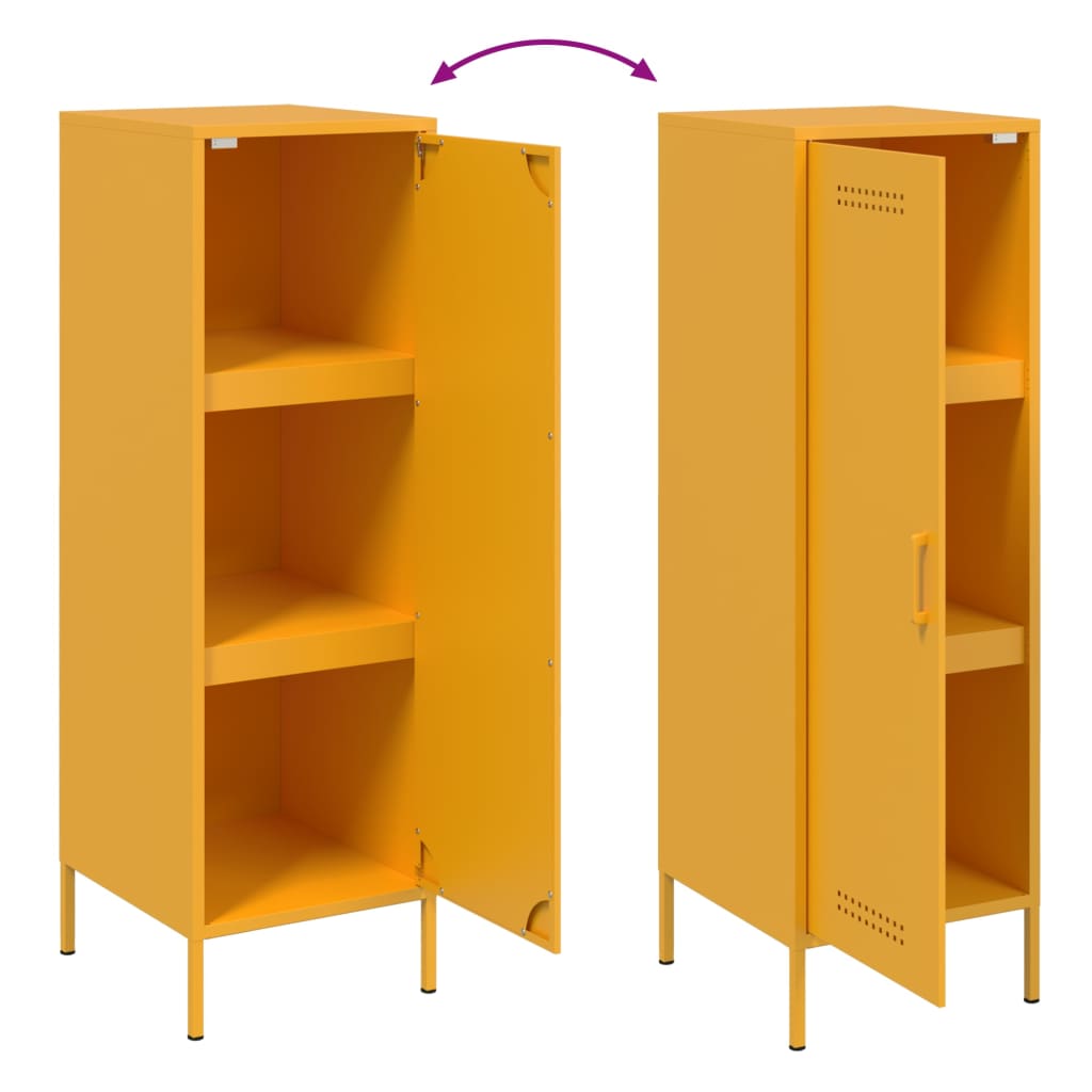 Mustard yellow sideboard 36x39x113 cm steel