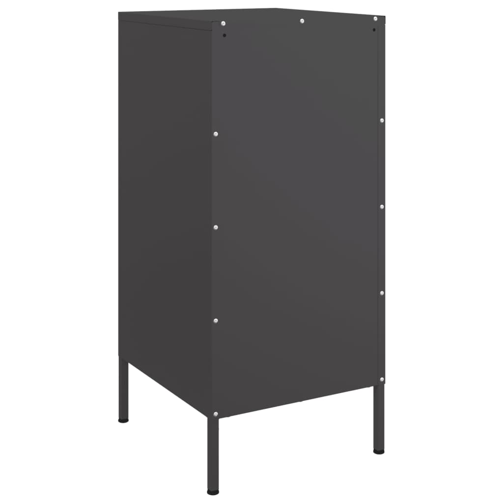 Buffet noir 36x39x79 cm acier