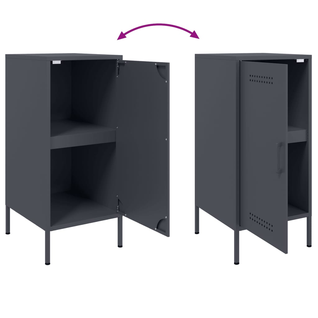 Buffets 2 pcs anthracite 36x39x79 cm acier