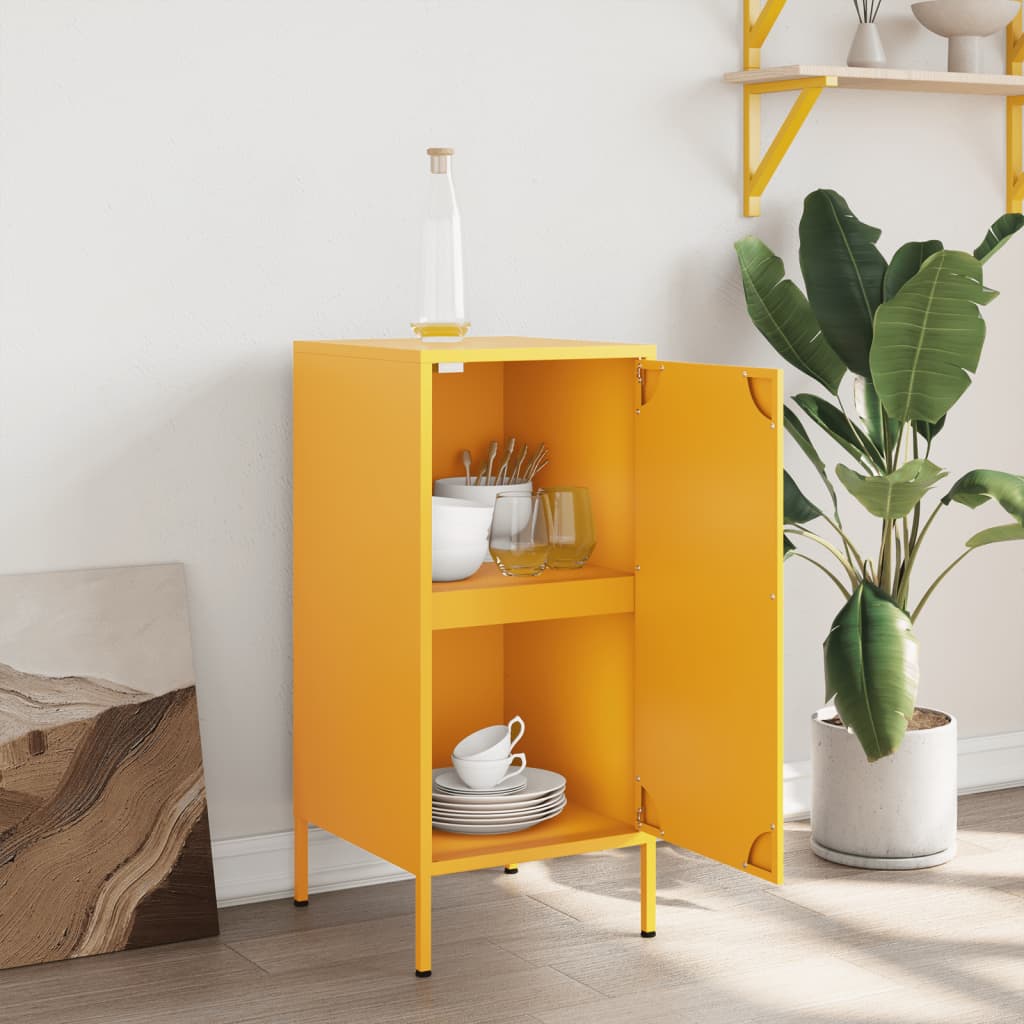 Buffet jaune moutarde 36x39x79 cm acier